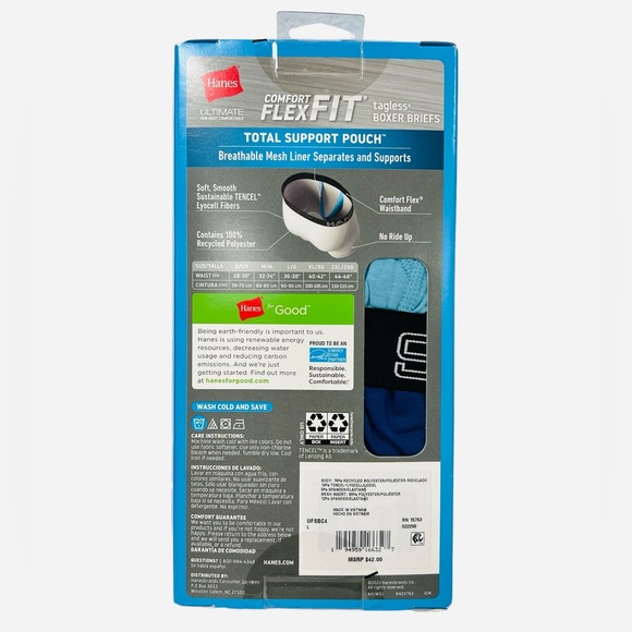 Hanes Comfort Flex Fit Total Support Pouch Boxer Brief 4 Pack Size L - Picture 4 of 8